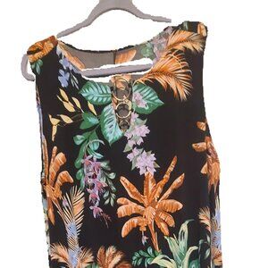 Studio Park x Jane Treacy Petite Tropical Hardware Dress Black Tropical Size 2XP